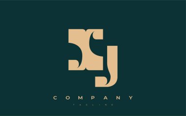 XJ Soyut Geometrik Logo Tasarımı. Basit tipografi elementleriyle modern ve zarif logo tasarımı, markalaşma mükemmelliği.