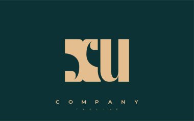 XU Soyut Geometrik Logo Tasarımı. Basit tipografi elementleriyle modern ve zarif logo tasarımı, markalaşma mükemmelliği.