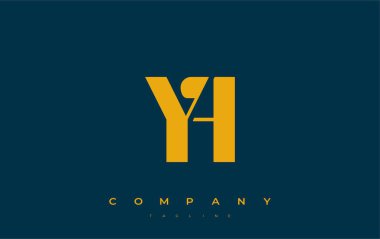 YH Soyut Geometrik Logo Tasarımı. Basit tipografi elementleriyle modern ve zarif logo tasarımı, markalaşma mükemmelliği.