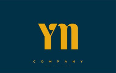 YM Soyut Geometrik Logo Tasarımı. Basit tipografi elementleriyle modern ve zarif logo tasarımı, markalaşma mükemmelliği.