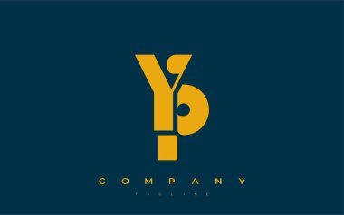 YP Soyut Geometrik Logo Tasarımı. Basit tipografi elementleriyle modern ve zarif logo tasarımı, markalaşma mükemmelliği.