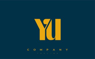 YU Soyut Geometrik Logo Tasarımı. Basit tipografi elementleriyle modern ve zarif logo tasarımı, markalaşma mükemmelliği.