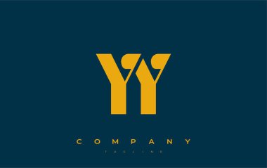 YY Soyut Geometrik Logo Tasarımı. Basit tipografi elementleriyle modern ve zarif logo tasarımı, markalaşma mükemmelliği.