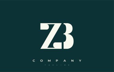 ZB Soyut Geometrik Logo Tasarımı. Basit tipografi elementleriyle modern ve zarif logo tasarımı, markalaşma mükemmelliği.