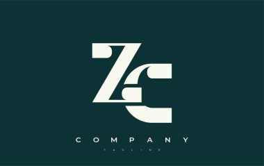 ZC Soyut Geometrik Logo Tasarımı. Basit tipografi elementleriyle modern ve zarif logo tasarımı, markalaşma mükemmelliği.