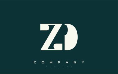 ZD Soyut Geometrik Logo Tasarımı. Basit tipografi elementleriyle modern ve zarif logo tasarımı, markalaşma mükemmelliği.