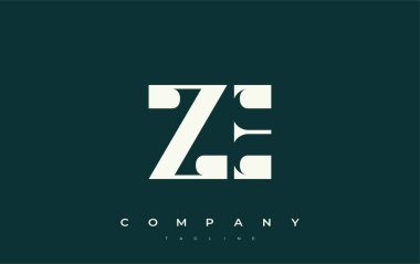 ZE Soyut Geometrik Logo Tasarımı. Basit tipografi elementleriyle modern ve zarif logo tasarımı, markalaşma mükemmelliği.