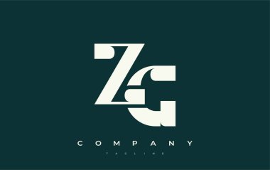 ZG Soyut Geometrik Logo Tasarımı. Basit tipografi elementleriyle modern ve zarif logo tasarımı, markalaşma mükemmelliği.