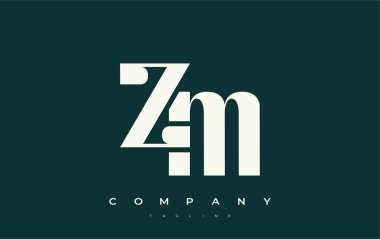 ZM Soyut Geometrik Logo Tasarımı. Basit tipografi elementleriyle modern ve zarif logo tasarımı, markalaşma mükemmelliği.