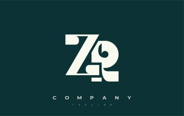 ZR Soyut Geometrik Logo Tasarımı. Basit tipografi elementleriyle modern ve zarif logo tasarımı, markalaşma mükemmelliği.