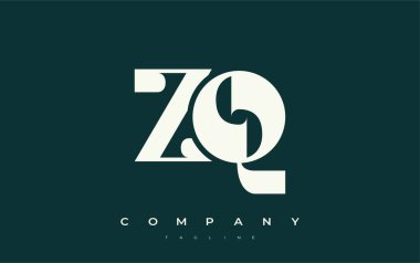 ZQ Soyut Geometrik Logo Tasarımı. Basit tipografi elementleriyle modern ve zarif logo tasarımı, markalaşma mükemmelliği.