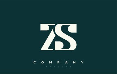 ZS Soyut Geometrik Logo Tasarımı. Basit tipografi elementleriyle modern ve zarif logo tasarımı, markalaşma mükemmelliği.