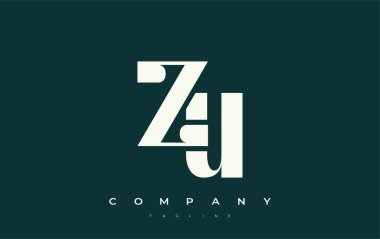 ZU Soyut Geometrik Logo Tasarımı. Basit tipografi elementleriyle modern ve zarif logo tasarımı, markalaşma mükemmelliği.