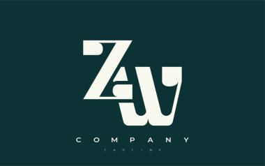 ZW Soyut Geometrik Logo Tasarımı. Basit tipografi elementleriyle modern ve zarif logo tasarımı, markalaşma mükemmelliği.