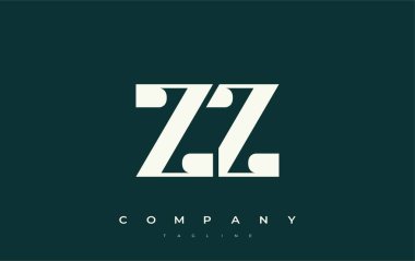 ZZ Soyut Geometrik Logo Tasarımı. Basit tipografi elementleriyle modern ve zarif logo tasarımı, markalaşma mükemmelliği.