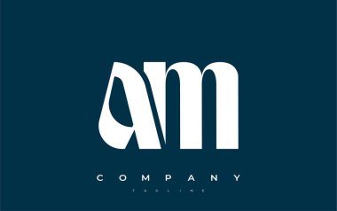 AM Soyut Geometrik Logo Tasarımı. Basit tipografi elementleriyle modern ve zarif logo tasarımı, markalaşma mükemmelliği.