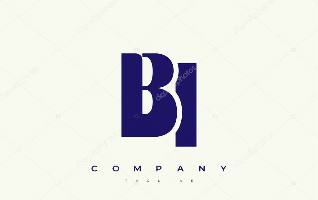 BI Abstract Geometric Logo Design. Modern and elegant logo design with simplistic typography elements, showcasing branding excellence.