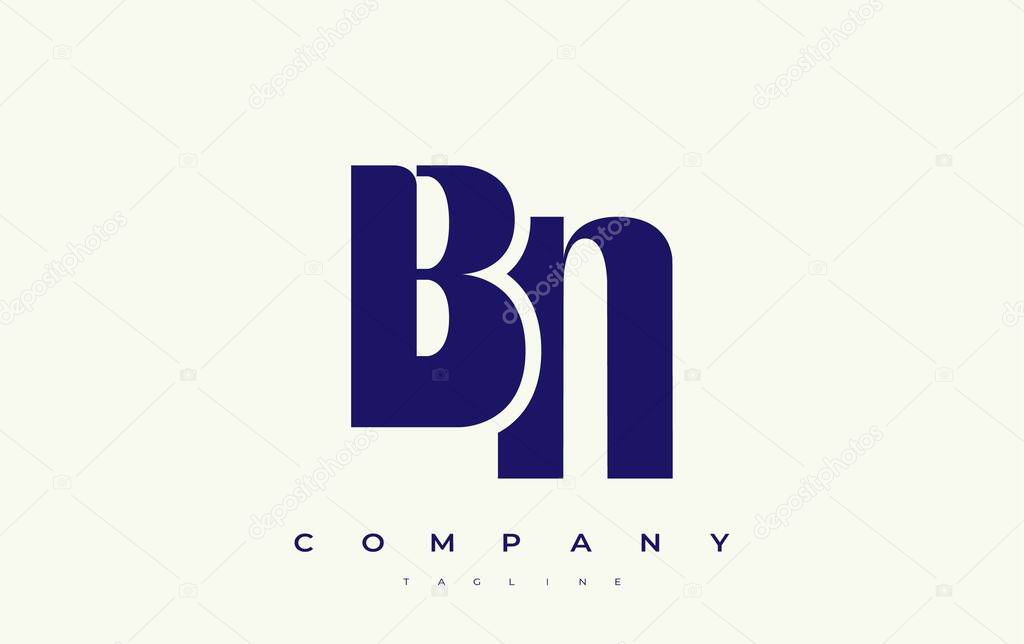 BN Abstract Geometric Logo Design. Modern and elegant logo design with simplistic typography elements, showcasing branding excellence.