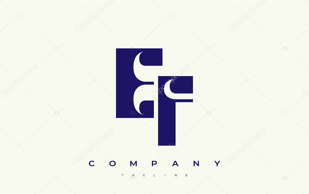 EF Abstract Geometric Logo Design. Modern and elegant logo design with simplistic typography elements, showcasing branding excellence.