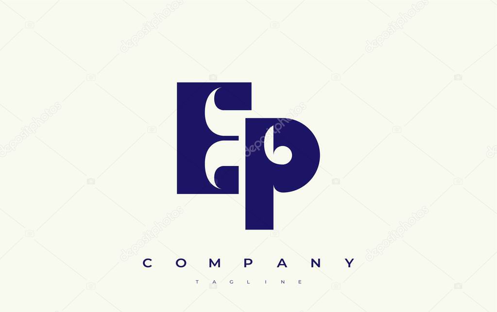 EP Abstract Geometric Logo Design. Modern and elegant logo design with simplistic typography elements, showcasing branding excellence.