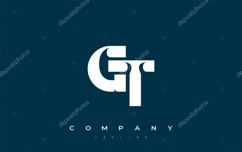GT Abstract Geometric Logo Design. Modern and elegant logo design with simplistic typography elements, showcasing branding excellence.