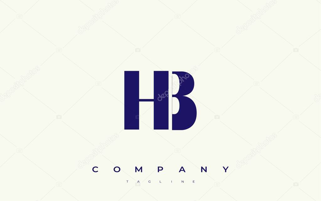 HB Abstract Geometric Logo Design. Modern and elegant logo design with simplistic typography elements, showcasing branding excellence.