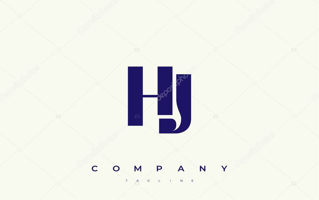 HJ Abstract Geometric Logo Design. Modern and elegant logo design with simplistic typography elements, showcasing branding excellence.
