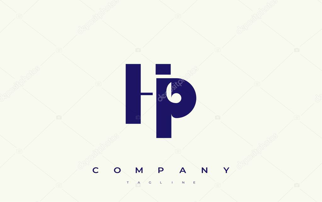 HP Abstract Geometric Logo Design. Modern and elegant logo design with simplistic typography elements, showcasing branding excellence.
