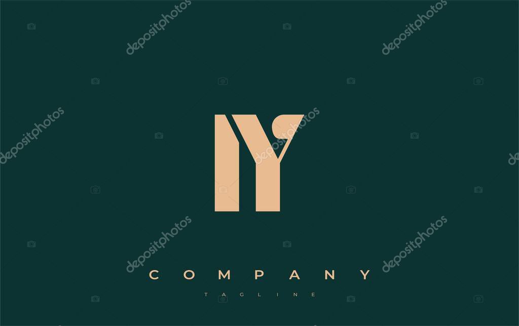 IY Abstract Geometric Logo Design. Modern and elegant logo design with simplistic typography elements, showcasing branding excellence.