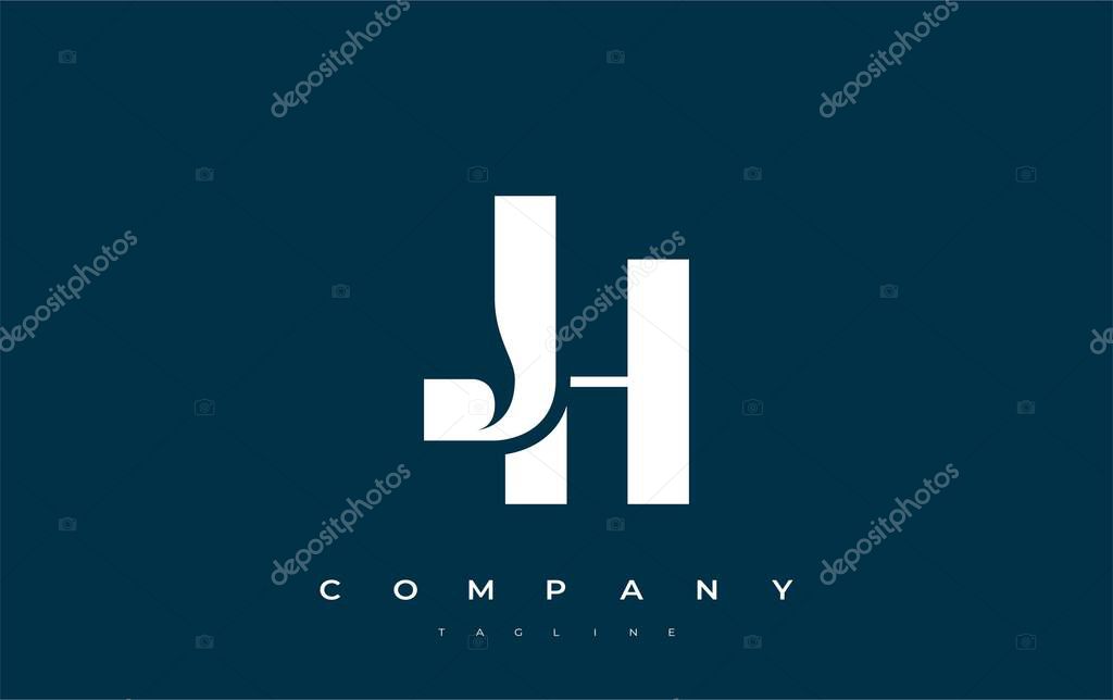 JH Abstract Geometric Logo Design. Modern and elegant logo design with simplistic typography elements, showcasing branding excellence.