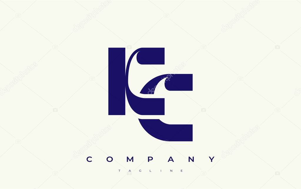 KC Abstract Geometric Logo Design. Modern and elegant logo design with simplistic typography elements, showcasing branding excellence.