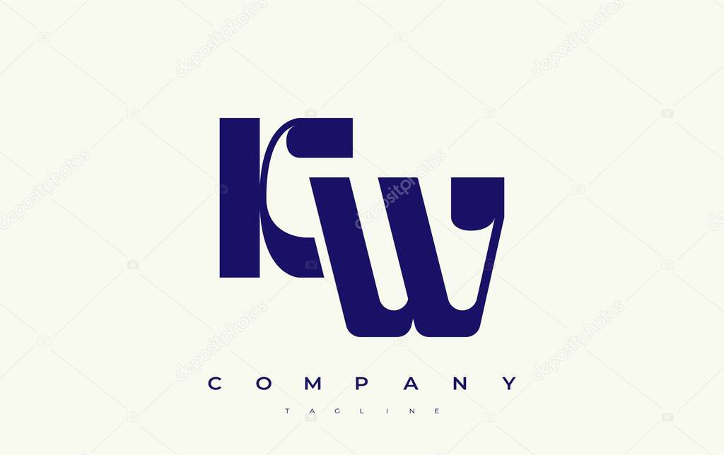 KW Abstract Geometric Logo Design. Modern and elegant logo design with simplistic typography elements, showcasing branding excellence.