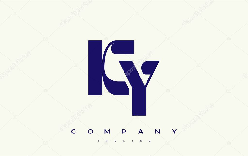 KY Abstract Geometric Logo Design. Modern and elegant logo design with simplistic typography elements, showcasing branding excellence.