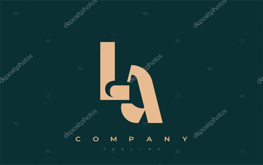 LA Abstract Geometric Logo Design. Modern and elegant logo design with simplistic typography elements, showcasing branding excellence.