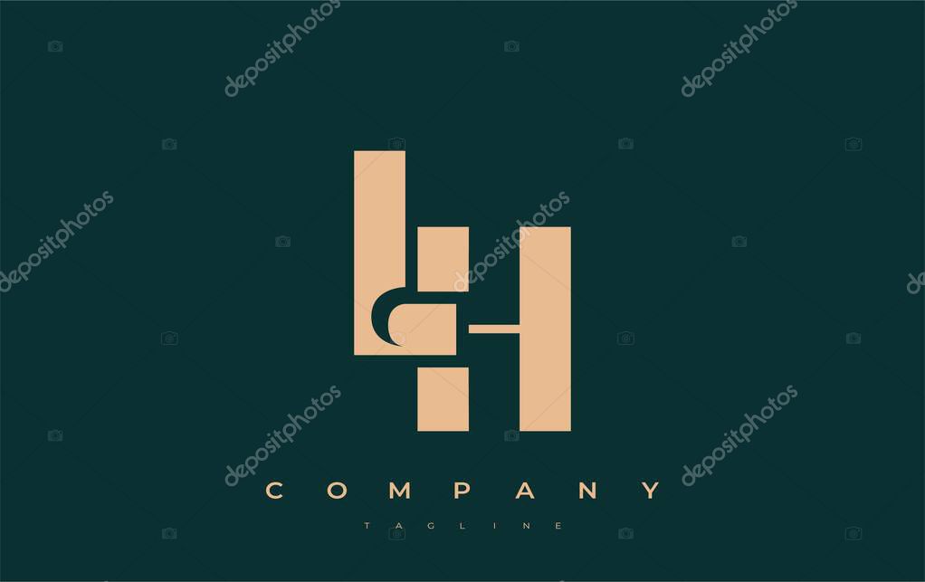 LH Abstract Geometric Logo Design. Modern and elegant logo design with simplistic typography elements, showcasing branding excellence.