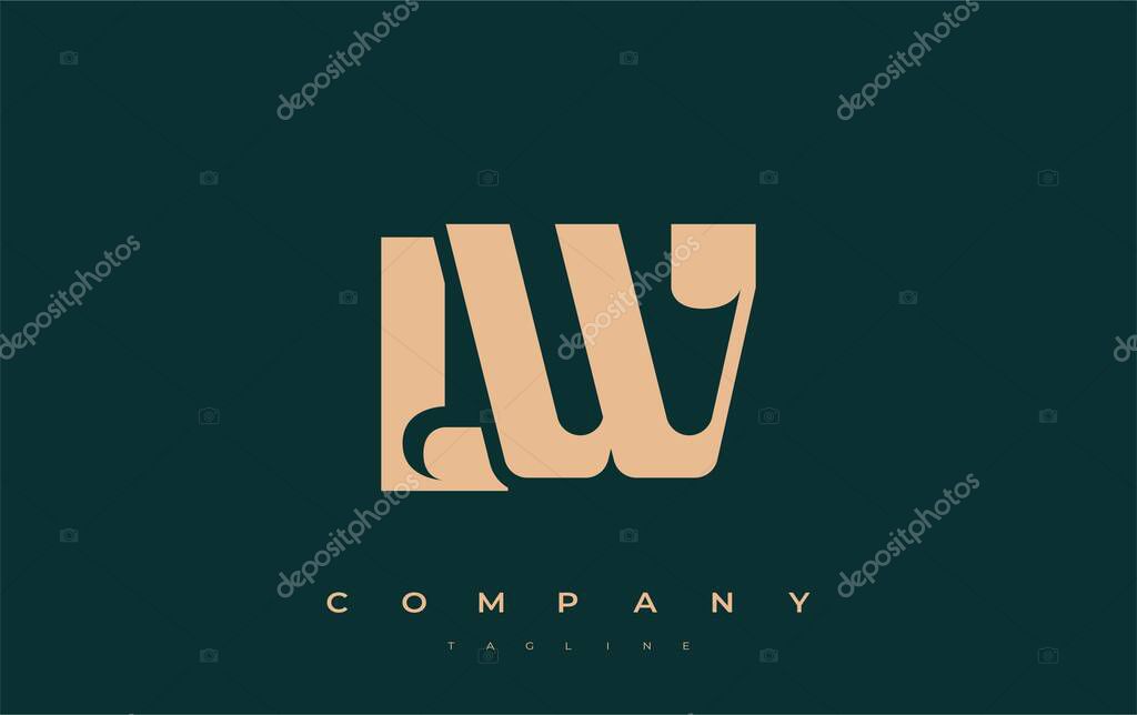 LW Abstract Geometric Logo Design. Modern and elegant logo design with simplistic typography elements, showcasing branding excellence.