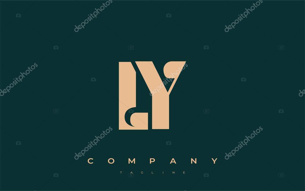 LY Abstract Geometric Logo Design. Modern and elegant logo design with simplistic typography elements, showcasing branding excellence.