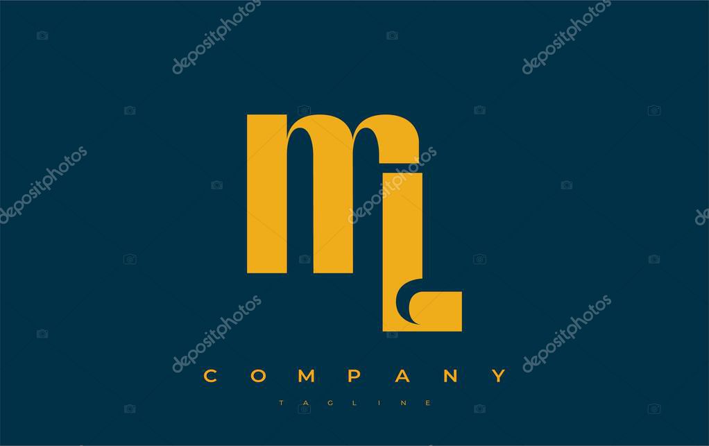 ML Abstract Geometric Logo Design. Modern and elegant logo design with simplistic typography elements, showcasing branding excellence.