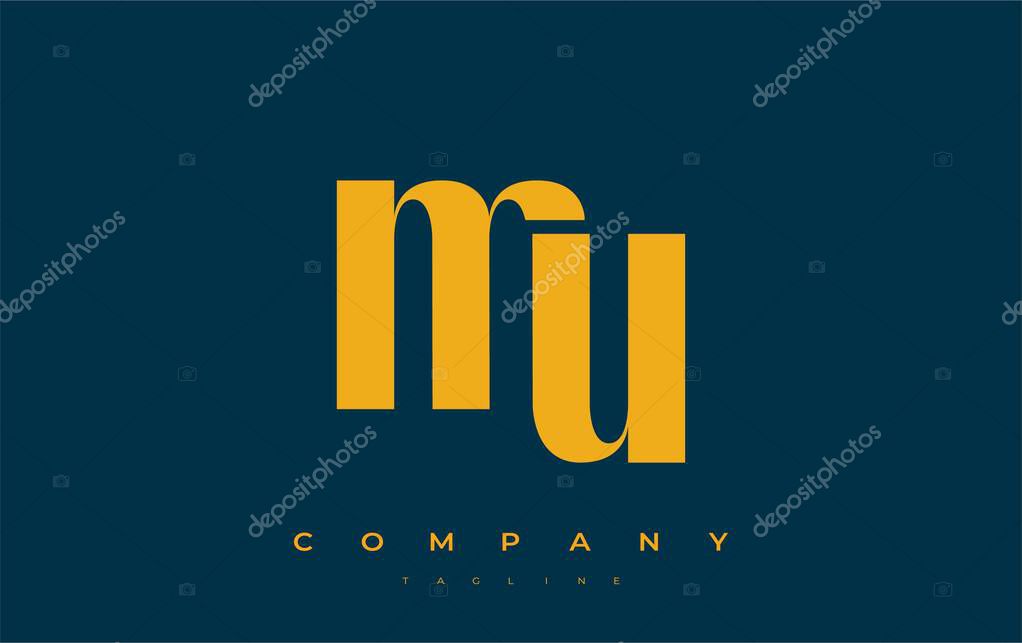 MU Abstract Geometric Logo Design. Modern and elegant logo design with simplistic typography elements, showcasing branding excellence.