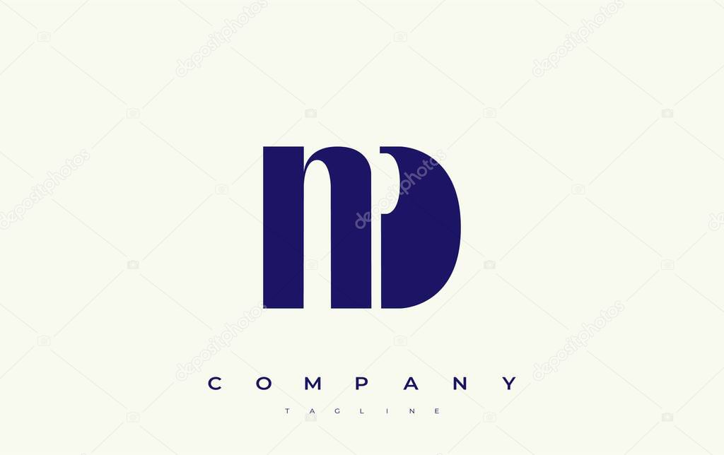 ND Abstract Geometric Logo Design. Modern and elegant logo design with simplistic typography elements, showcasing branding excellence.