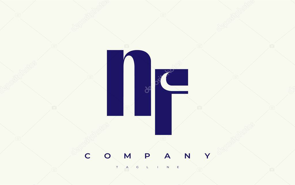 NF Abstract Geometric Logo Design. Modern and elegant logo design with simplistic typography elements, showcasing branding excellence.
