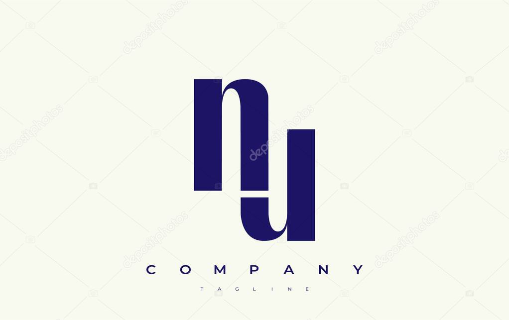 NU Abstract Geometric Logo Design. Modern and elegant logo design with simplistic typography elements, showcasing branding excellence.