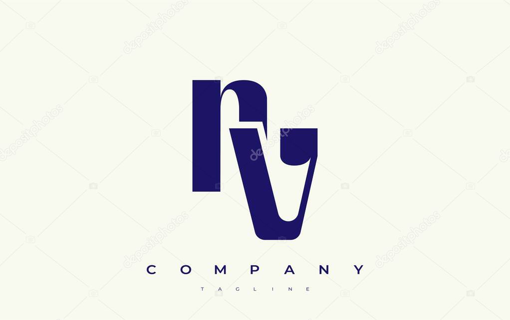 NV Abstract Geometric Logo Design. Modern and elegant logo design with simplistic typography elements, showcasing branding excellence.