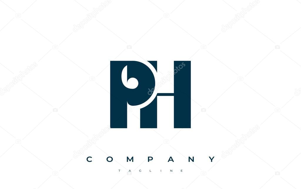 PH Abstract Geometric Logo Design. Modern and elegant logo design with simplistic typography elements, showcasing branding excellence.