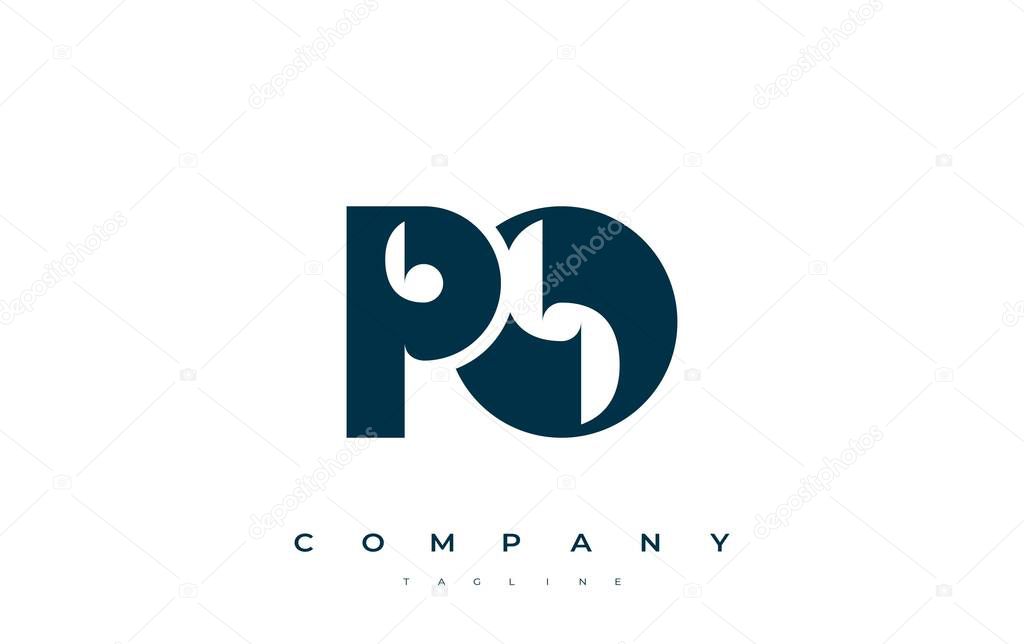 PO Abstract Geometric Logo Design. Modern and elegant logo design with simplistic typography elements, showcasing branding excellence.