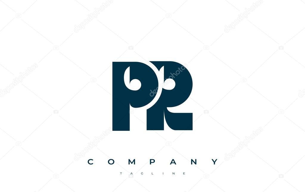 PR Abstract Geometric Logo Design. Modern and elegant logo design with simplistic typography elements, showcasing branding excellence.