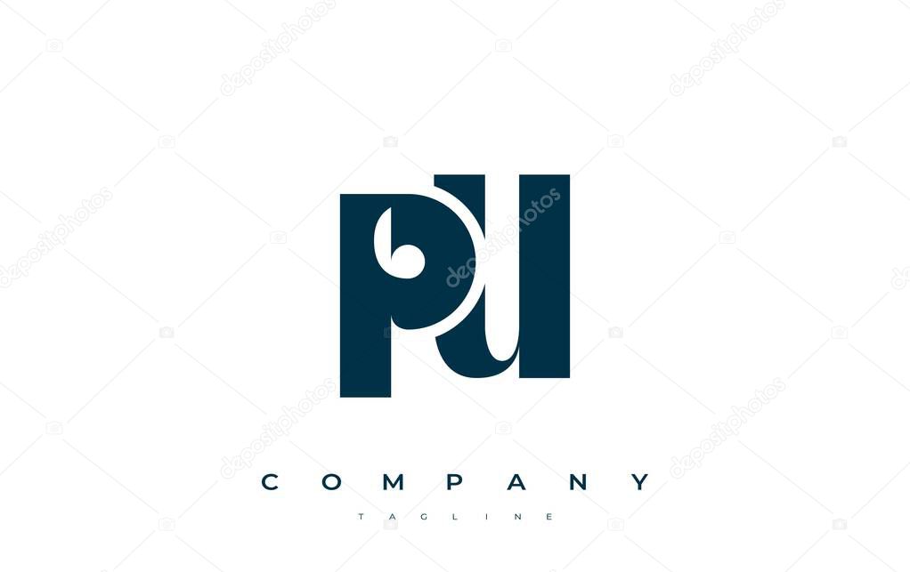PU Abstract Geometric Logo Design. Modern and elegant logo design with simplistic typography elements, showcasing branding excellence.