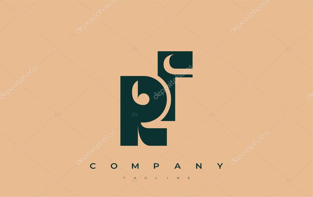 RF Abstract Geometric Logo Design. Modern and elegant logo design with simplistic typography elements, showcasing branding excellence.