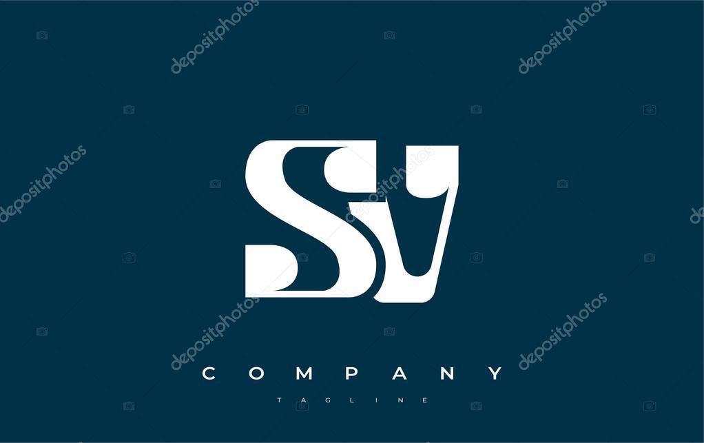 SV Abstract Geometric Logo Design. Modern and elegant logo design with simplistic typography elements, showcasing branding excellence.