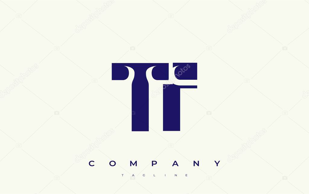 TF Abstract Geometric Logo Design. Modern and elegant logo design with simplistic typography elements, showcasing branding excellence.